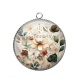 Pendentif Cabochon Argent - fleur