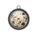 Pendentif Cabochon Argent - fleur
