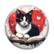 Cabochon Verre - chat livre