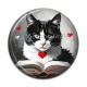Cabochon Résine -  chat livre