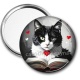 Miroir de poche -  chat livre