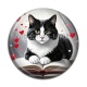 Cabochon Résine -  chat livre