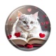 Cabochon Résine -  chat livre