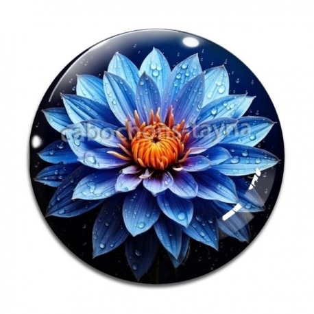 Cabochon Verre - fleur exotique