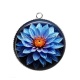Pendentif Cabochon Argent - fleur exotique