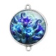 Connecteur Cabochon Argent - fleur exotique
