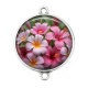Connecteur Cabochon Argent - fleur exotique