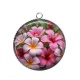 Pendentif Cabochon Argent - fleur exotique