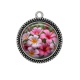 Pendentif Cabochon Argent - fleur exotique