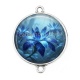 Connecteur Cabochon Argent - fleur exotique