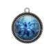 Pendentif Cabochon Argent - fleur exotique