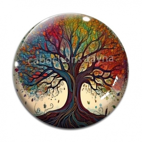 Cabochon Verre - arbre de vie