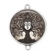 Connecteur Cabochon Argent -  arbre de vie bouddha