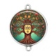 Connecteur Cabochon Argent -  arbre de vie bouddha