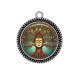 Pendentif Cabochon Argent -  arbre de vie bouddha