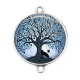 Connecteur Cabochon Argent - arbre de vie chat