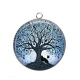 Pendentif Cabochon Argent - arbre de vie chat