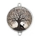 Connecteur Cabochon Argent - arbre de vie chat