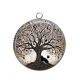 Pendentif Cabochon Argent - arbre de vie chat