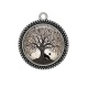 Pendentif Cabochon Argent - arbre de vie chat
