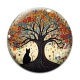 Cabochon Verre - arbre de vie chat