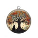 Pendentif Cabochon Argent - arbre de vie chat