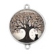 Connecteur Cabochon Argent - arbre de vie chat