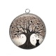Pendentif Cabochon Argent - arbre de vie chat