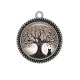 Pendentif Cabochon Argent - arbre de vie chat