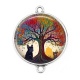 Connecteur Cabochon Argent - arbre de vie chien