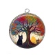 Pendentif Cabochon Argent - arbre de vie chien