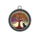 Pendentif Cabochon Argent - arbre de vie chien