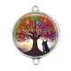 Connecteur Cabochon Argent - arbre de vie chien
