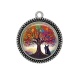 Pendentif Cabochon Argent - arbre de vie chien