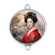 Connecteur Cabochon Argent - geisha