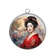 Pendentif Cabochon Argent - geisha