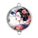 Connecteur Cabochon Argent - geisha