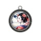 Pendentif Cabochon Argent - geisha