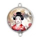 Connecteur Cabochon Argent - geisha