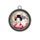 Pendentif Cabochon Argent - geisha