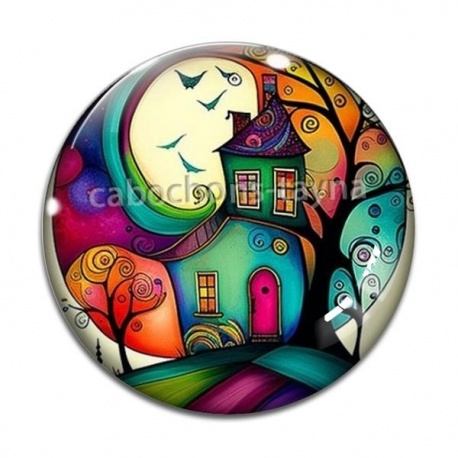 Cabochon Verre - maison féerique