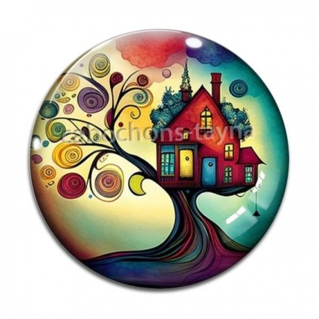 Cabochon Verre - maison féerique