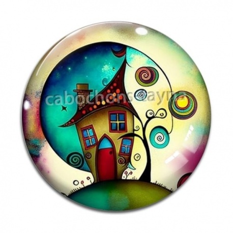 Cabochon Verre - maison féerique