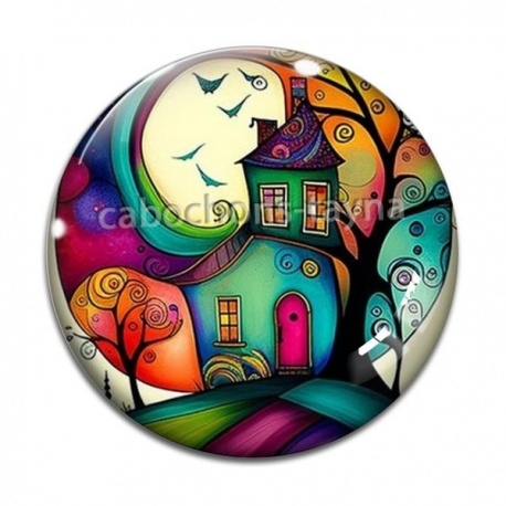 Cabochon Verre - maison féerique