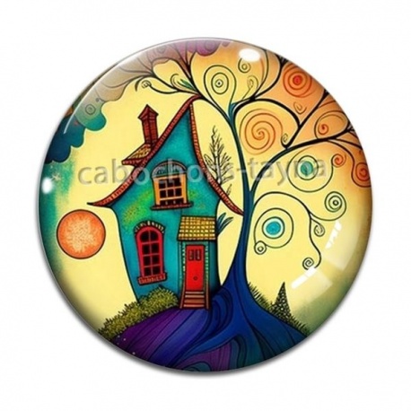 Cabochon Verre - maison féerique