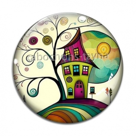 Cabochon Verre - maison féerique