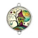 Connecteur Cabochon Argent - maison féerique