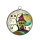 Pendentif Cabochon Argent - maison féerique