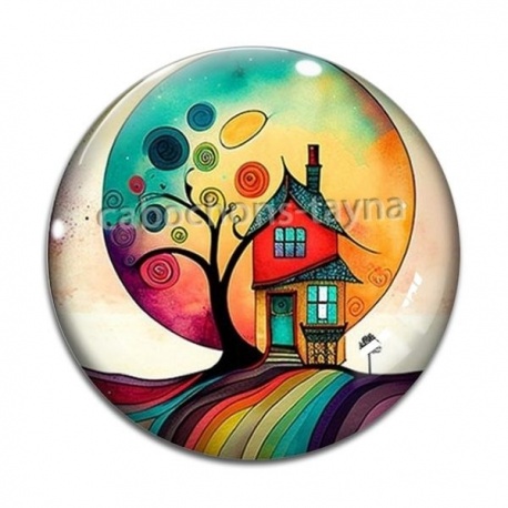 Cabochon Verre - maison féerique