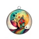 Pendentif Cabochon Argent - maison féerique